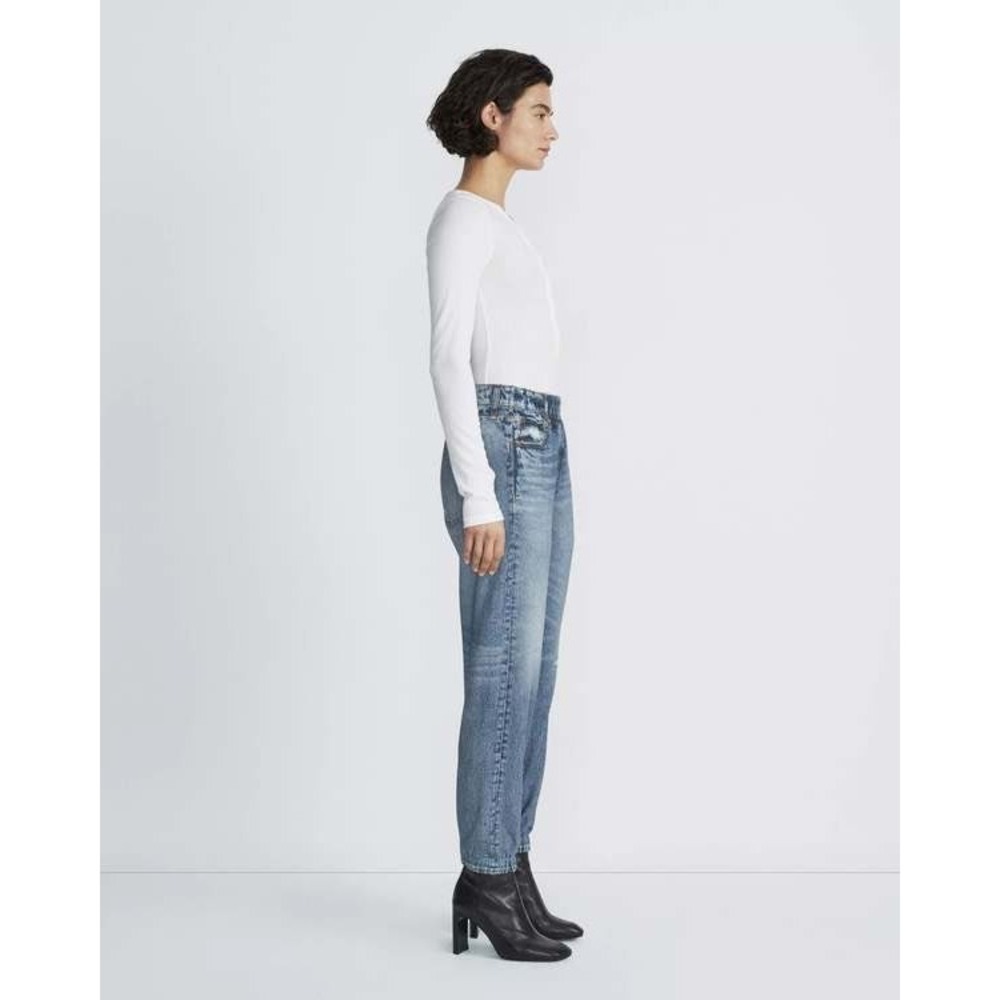 NEW Rag & Bone Miramar Lynn Printed Denim Jogger Pant Cotton Terry Pull-On SMALL - Picture 4 of 16